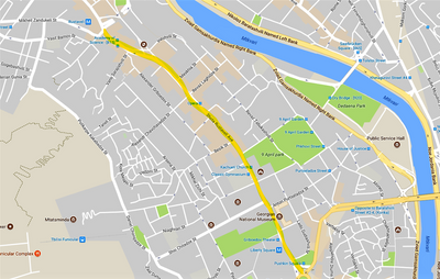the Rustaveli Avenue on the map
