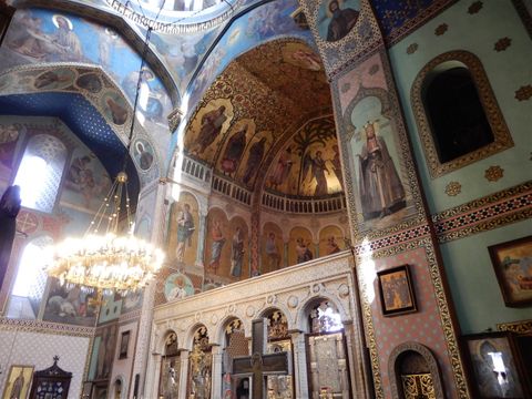 The frescos at the Sioni Cathedral are made by the russian Gregory Gagarin (mid 19th century).