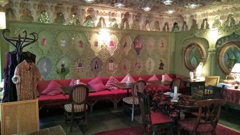 The interior of Leila café.