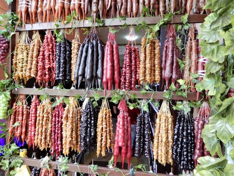 Churchkhela at a street vendor in Tbilisi.