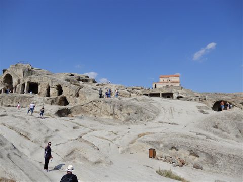 The three-nave basilica at the summit of the Uplistsikhe complex.