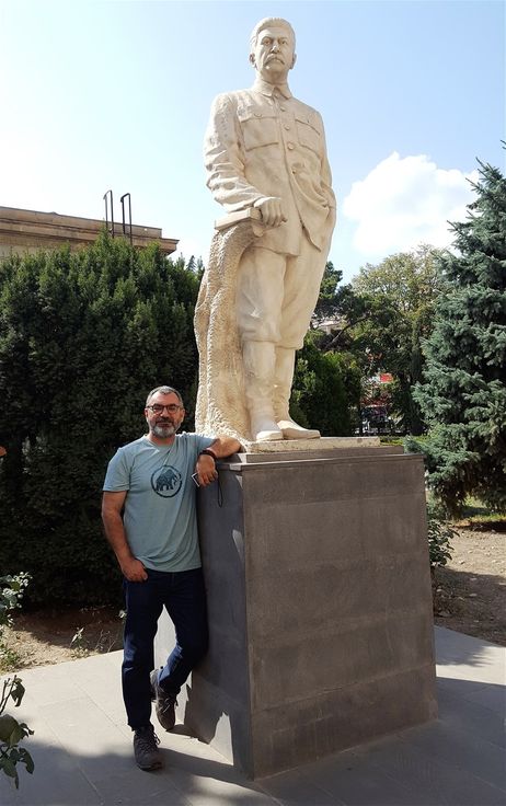 The Stalin Statue outside the Stalin Museum in Gori.