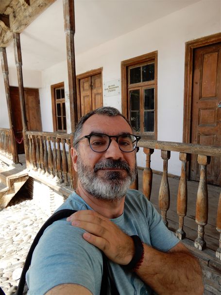 Outside Stalin's house.