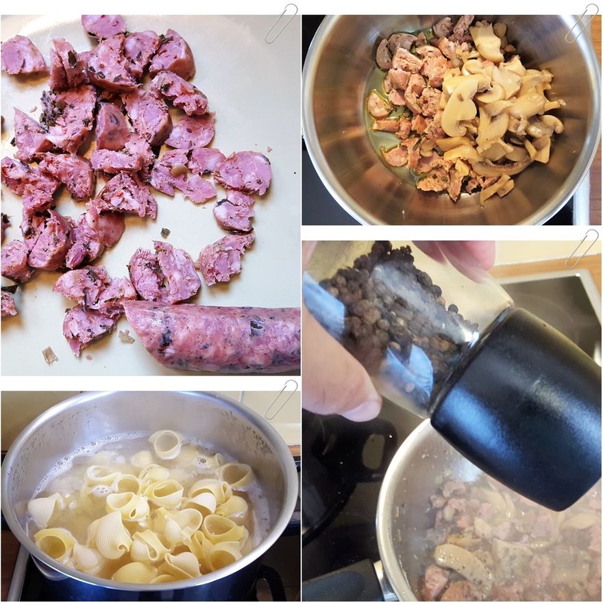 Preparation stages (from top to right)