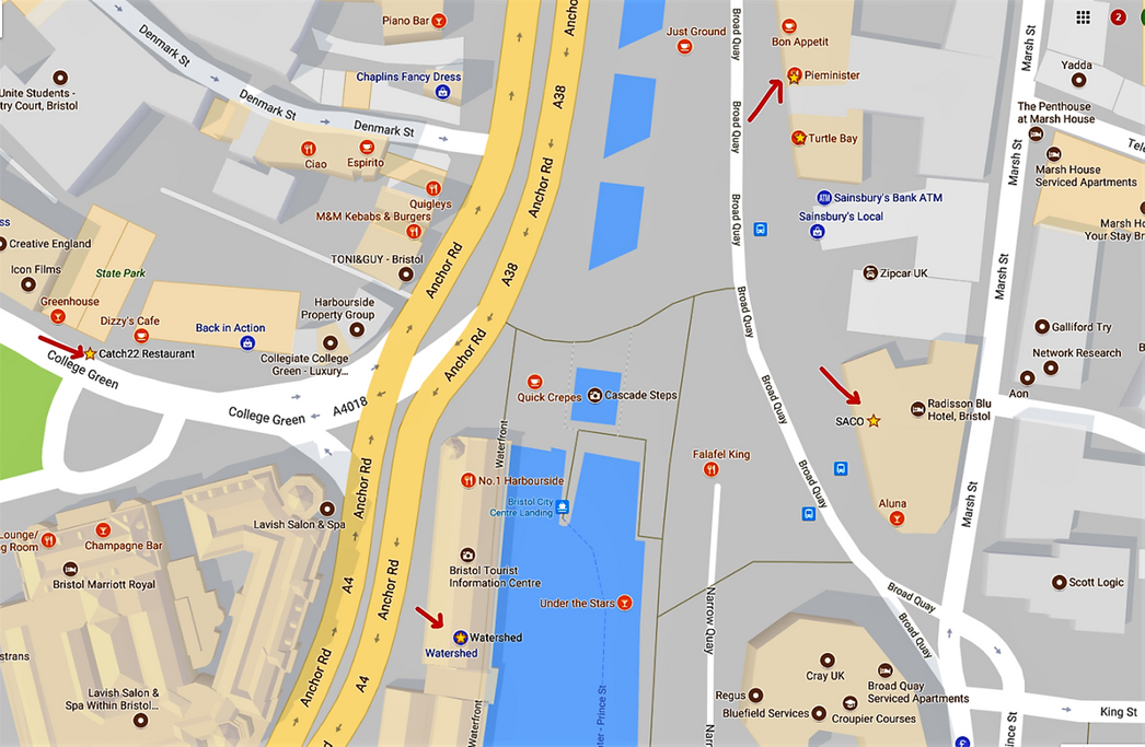 Watershed and SACO Apartments on the map.
