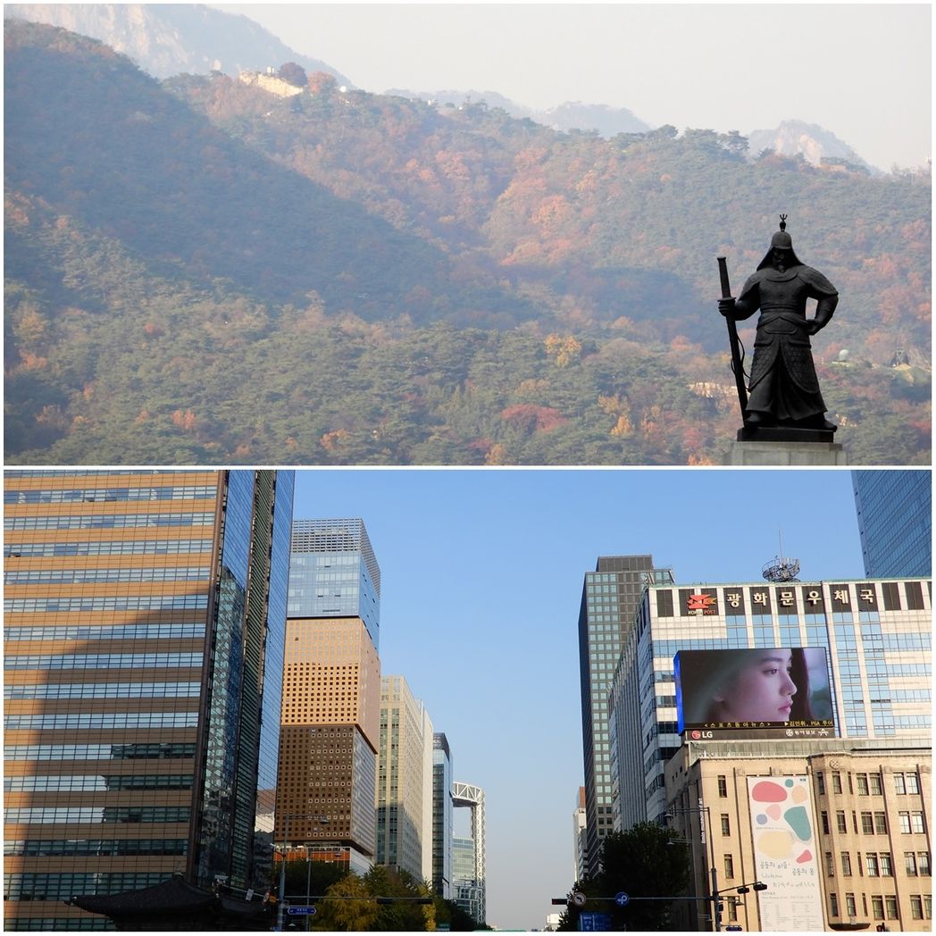 Nature and urban landscapes around Gwanghwamun Square.