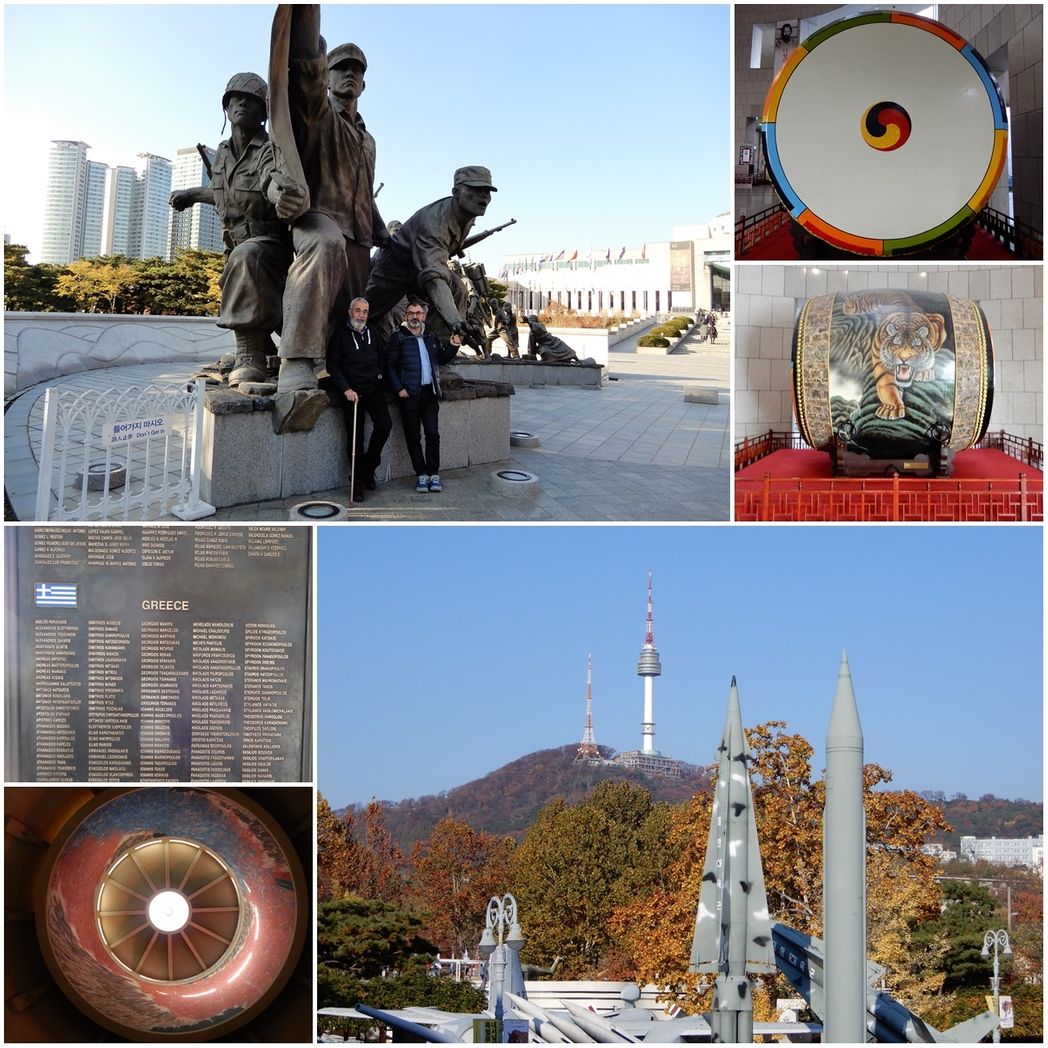 Greece was one of the few nations which sent real army to fight in the Korea War.  Greece had just come out of a civil war, too.  This plate (middle left) commemorates the Greeks died in the battle.