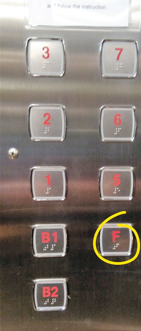 The elevator buttons in our hotel in Seoul.  
