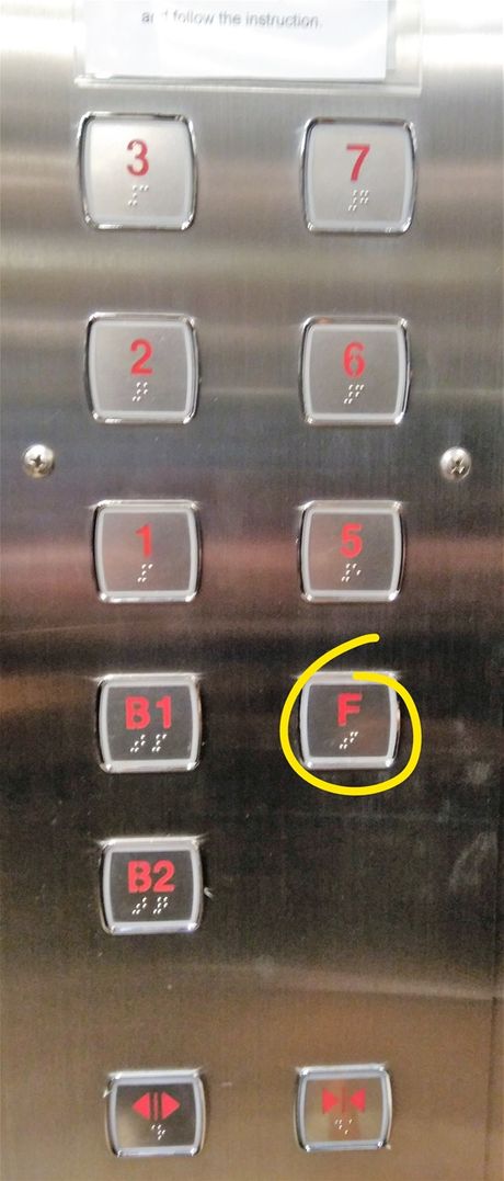 The elevator buttons in our hotel in Seoul.  