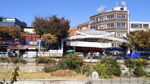 One of the entrances of Gwangjang Market.
