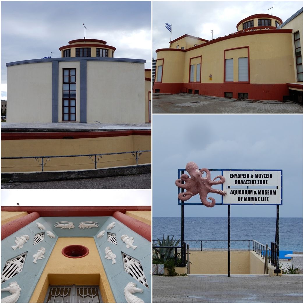 The Rhodos Aquarium in a grey winter day.