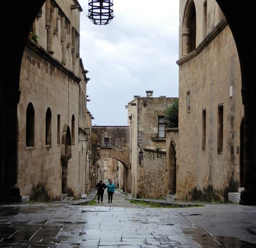 The “Street of the Knights” seen from the west side (from the Lodge, looking downhill).