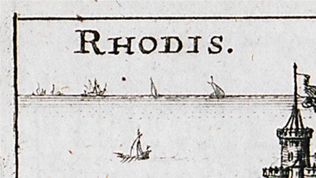 View of the medieval city of Rhodes.   (SANDRART, Jacob von. Nuremberg, Sandrart, 1687).