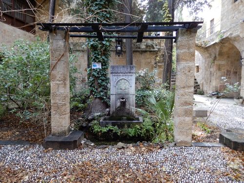 The Turkish fountain inside a courtyard in Odos Ippoton.