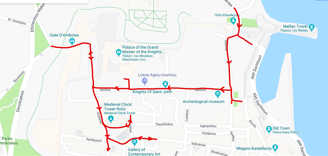 The first part of the Old Town walk - The Kollakio walk.