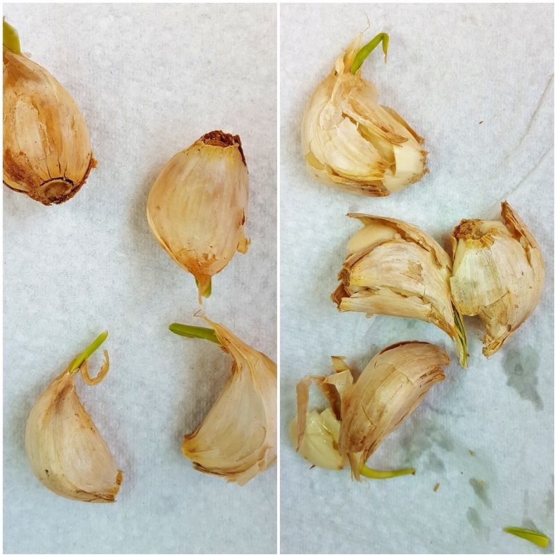 Preparation 1:  Smash the garlic cloves using kitchen paper.