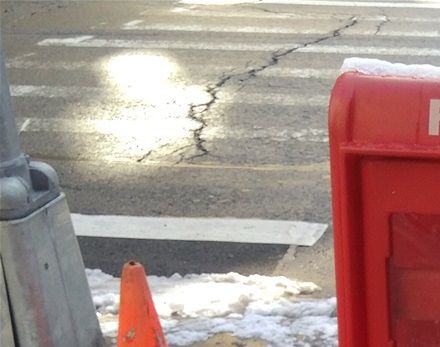The first day NYC welcomed us with snow.  But, that was brief and next morning nothing indicated what happened.