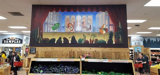 A lincoln Center inspired painting at Trader Joe’s.