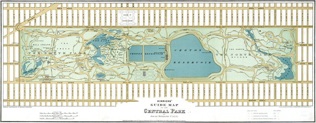 A map of Central Park from 1875.