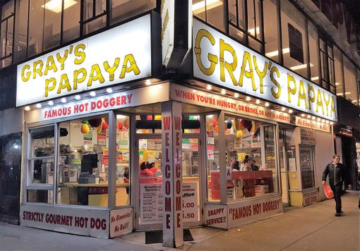 Gray's Papaya, the hot dog iconic restaurant on Amsterdam and 72nd Street.