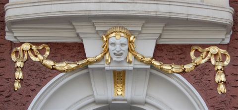 Decorative detail above the entrance of the national Theater.