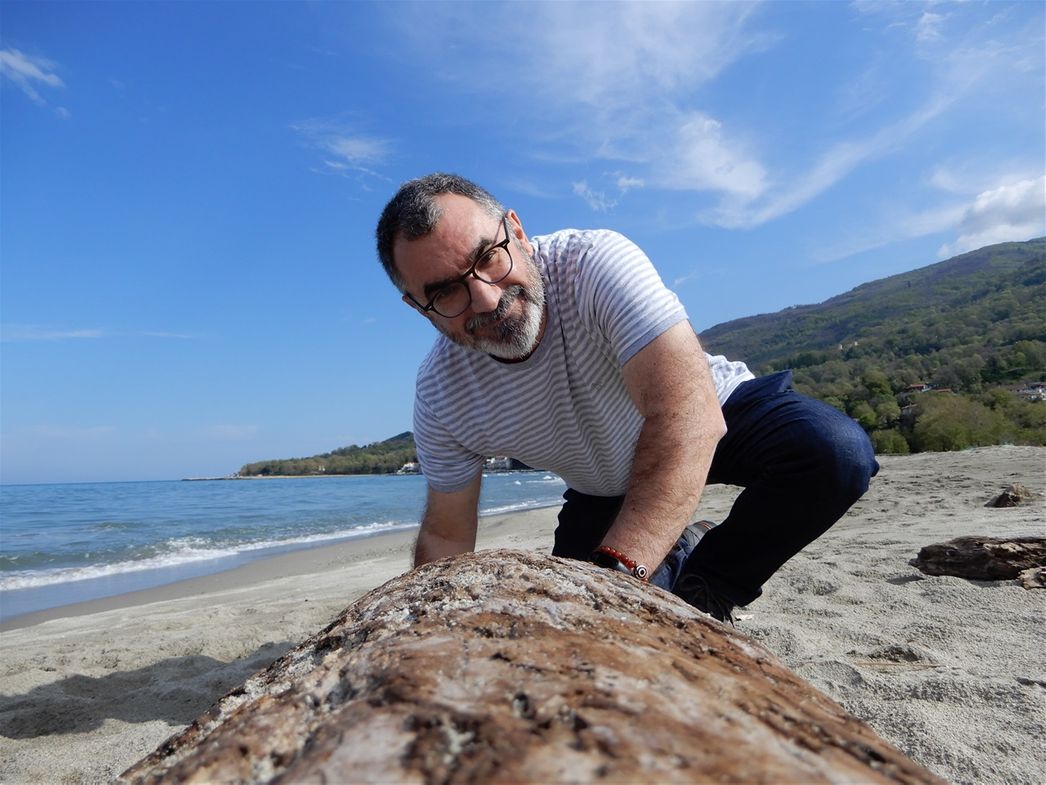 At the beach of Stomio.