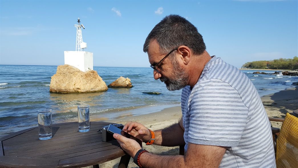 At the Stomio Lighthouse.