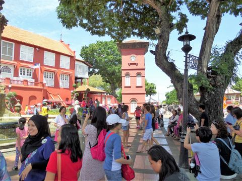 Dutch Square.  The Malacca Clock Tower, is where the bus drops you off.  From the same point you take the bus back to Melaka Sentral.
