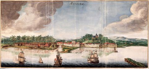 A painting of Dutch Malakka fort, c. 1665