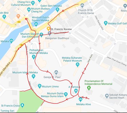 A proposed trail of the European colonial part of the city.