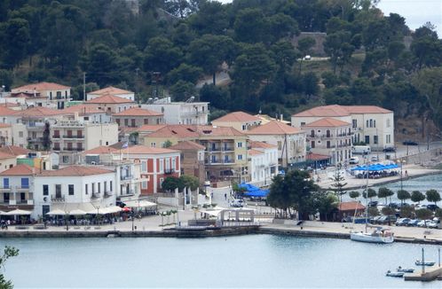 Pylos and Niokastro at the background, behind the trees.