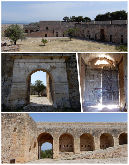 Inside the castle.  The main entrance is seen in the middle.