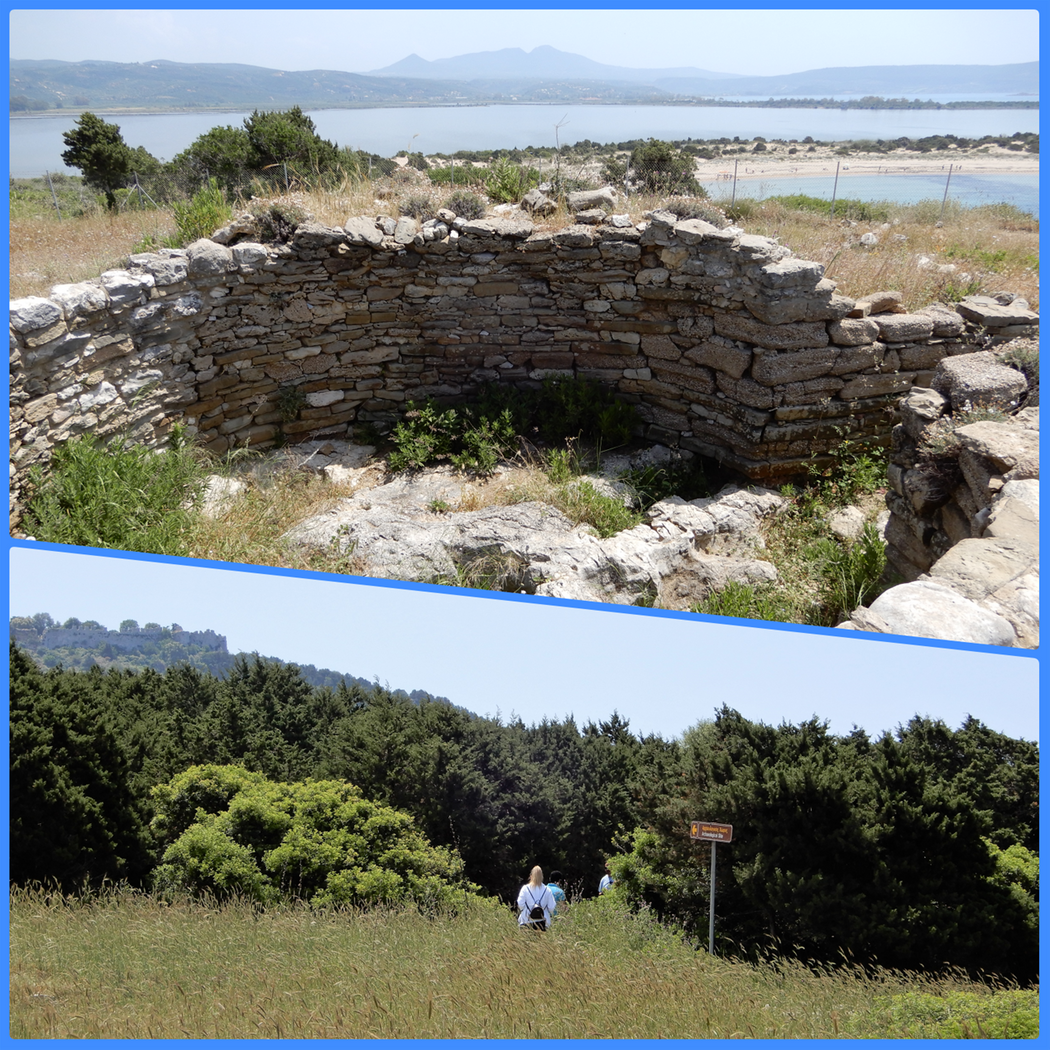 The Thrassimidis Mycenean tomb (top) and the path leading to it (bottom).