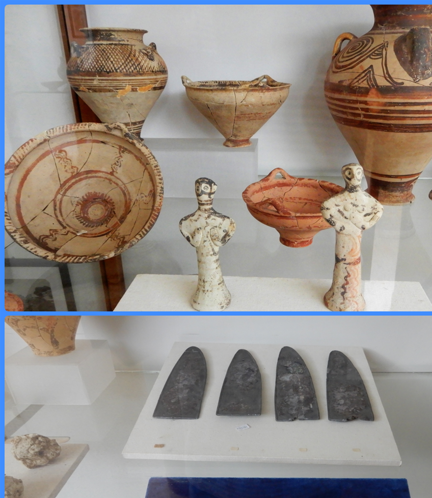 Exhibits at the Chora archeological museum.