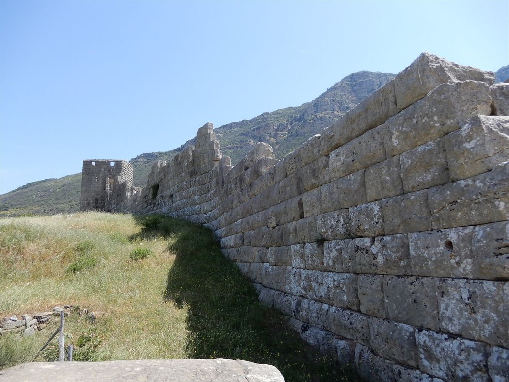 Part of the walls and a protective tower close to Arcadia Gate.