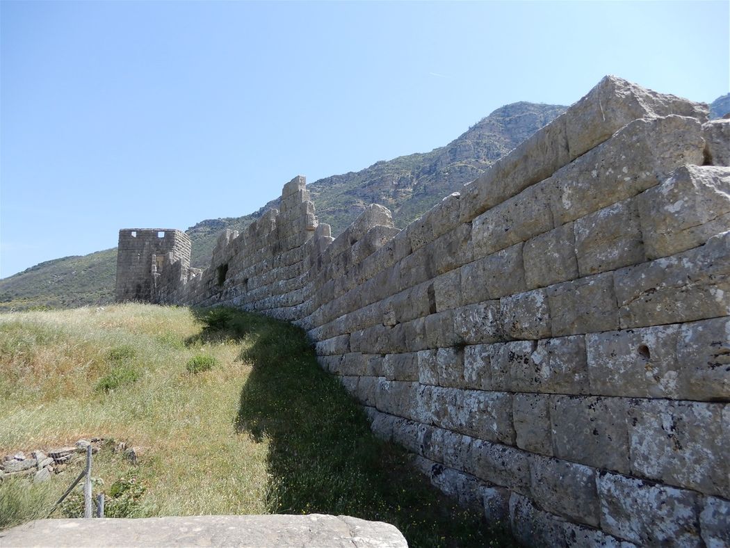 Part of the walls and a protective tower close to Arcadia Gate.