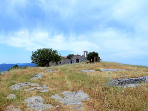 The old Voulkano Monastery on the peak of Mt Ithomi.