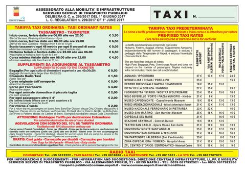 “Tariffa predeterminata” price list.