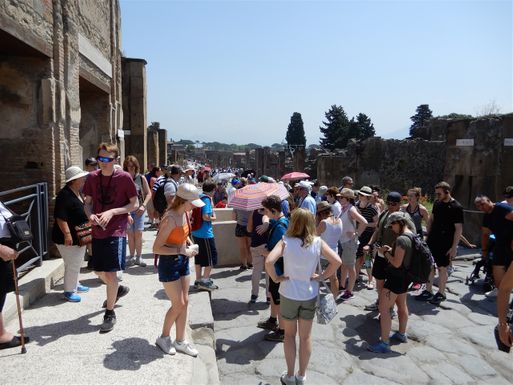 The madding crowd inside the archeological site.