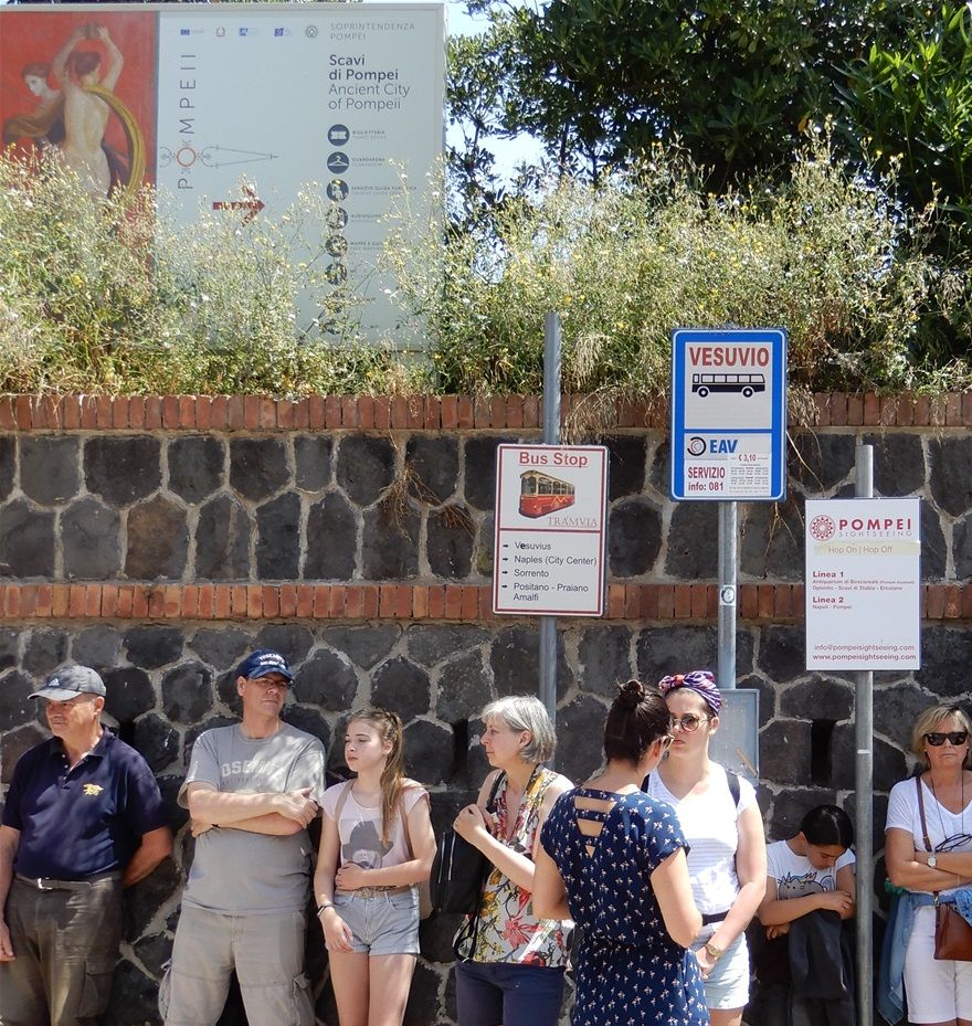 The bus station to Vesuvius is located just across the street of the Pompei Scalvi Station.  The trip to Vesuvius is much easier to be combined with a visit to Ercolano instead to Pompeii.