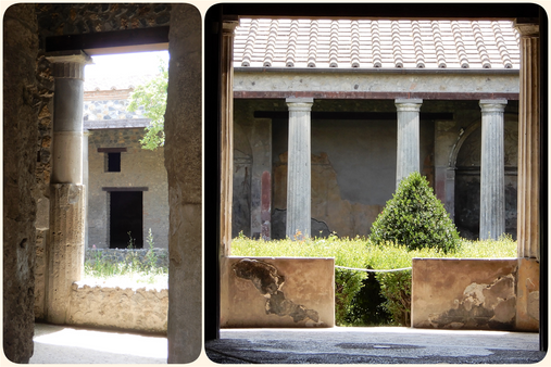 Casa della Nave Europa (left) and Casa del Menandro (right).