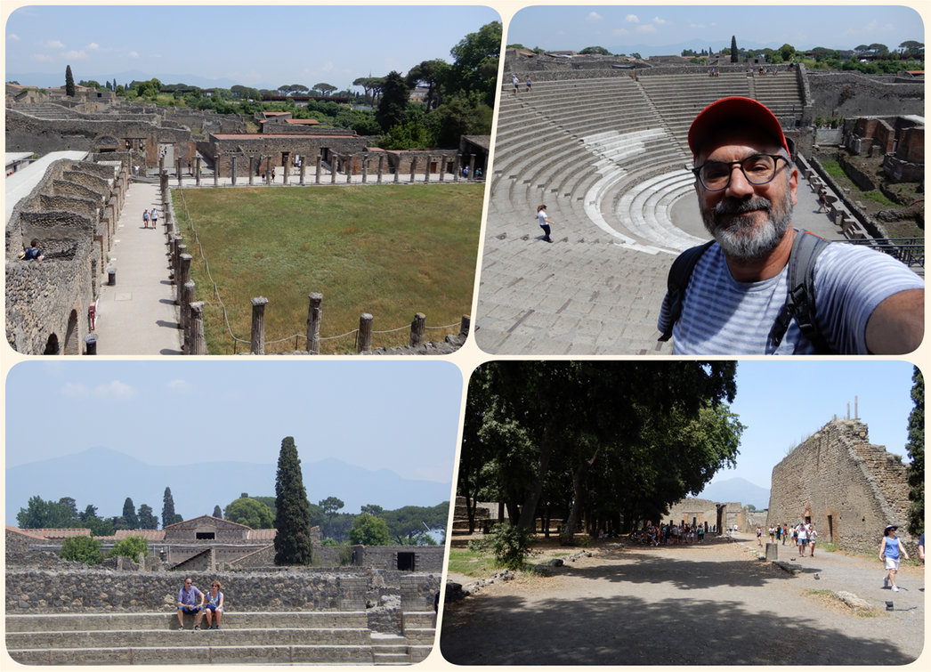 The large Theater and the Gladiators Barracks.