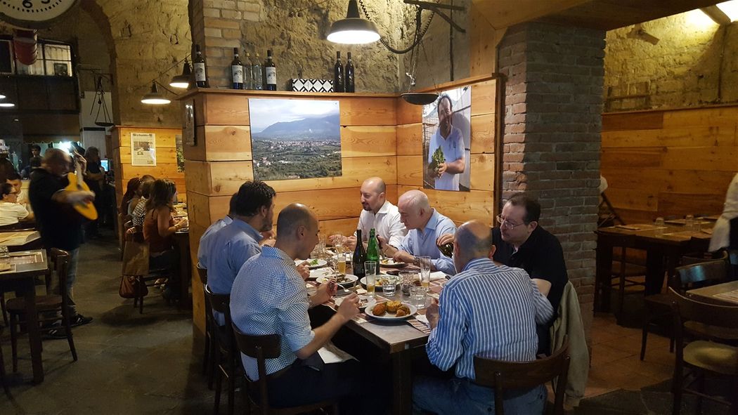Having dinner at a traditional restaurant in 