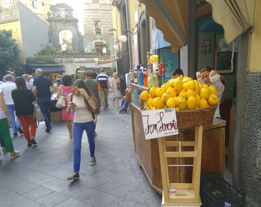 Lemonada from Sorrento lemons.  Via Chiaia.