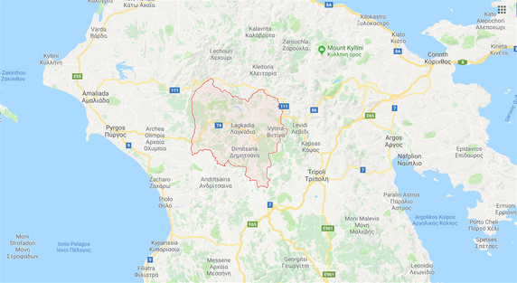 Gortynia on the map.