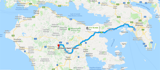 From Athens to Vytina.
