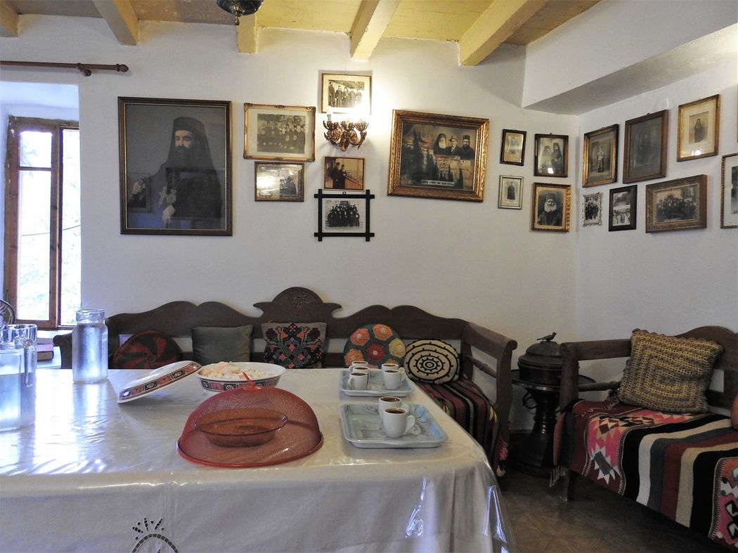 The Archondariki welcomes the visitor with cool water and coffee.