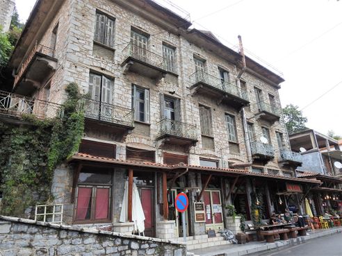 The beautiful stone mansion on the ground floor of which operates 