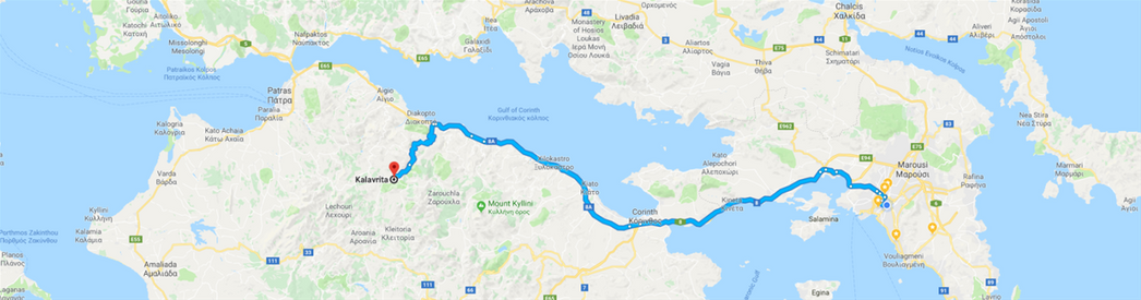 Driving from Athens to Kalavryta.
