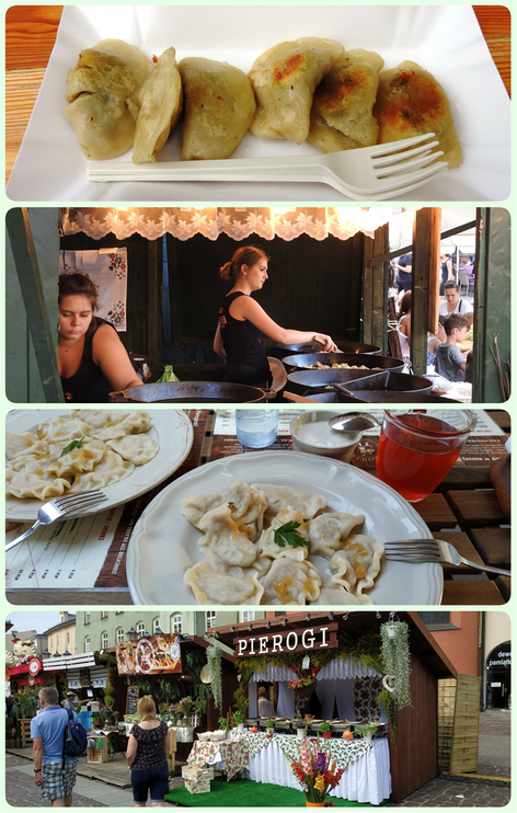Pierogi are popular street food.